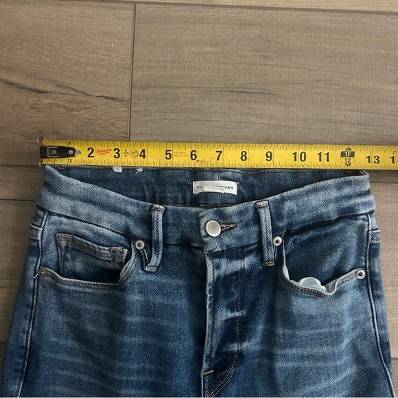 Good American Good Legs Mini Boot Crop High Rise Stretch Blue Denim Jeans 2 26 - Picture 8 of 10